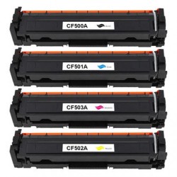 HP Toner Cartridges 202A - CF500A / CF501A / CF502A / CF503A - Full Set (BK+C+Y+M) compatible