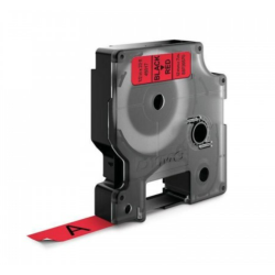 Compatible Dymo 45017 Label Tape Black on Red 12mm x 7m	